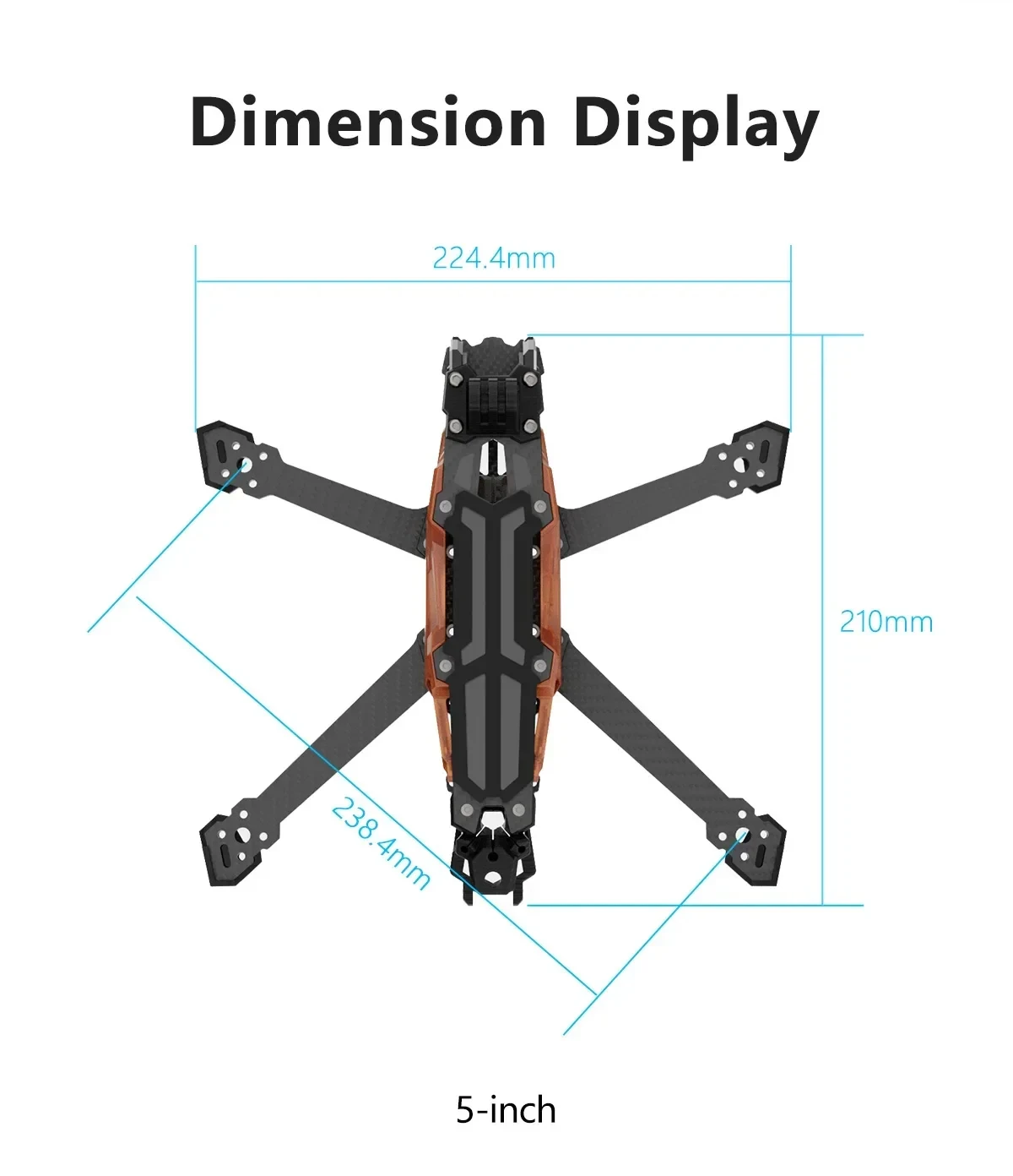 GEPRC Vapor-X5 X6 /D5 D6 O4 Pro Frame Kit 5inch 6inch Carbon Fiber Drone Frame DIY Accessory For Vapor O4 Quadcopter
