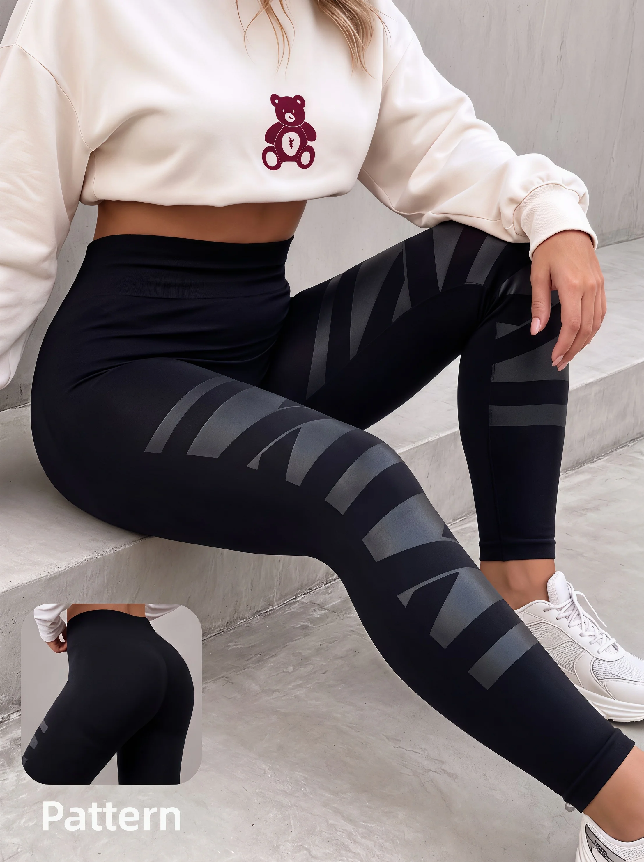 Women's High Waist Matte Diagonal Stripe Leggings 4‑Way Stretch Breathable Slim Training Running Street Sports Trousers