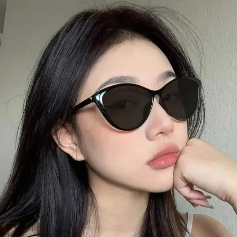 Y2K UV-proof Glasses Retro Simple Sunshade Cat Eye Shape Eyeglasses Unisex Beautify Appearance Anti-glare Plastic PC Sunglasses