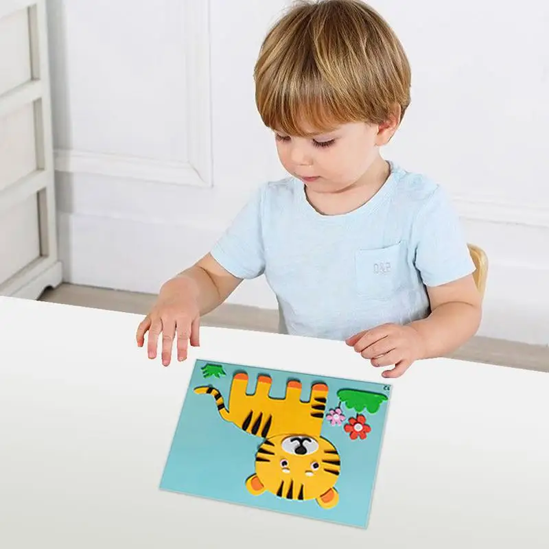 Foam Stickers 12 Sheets 3D Eva Foam Sticker Puzzle Game DIY Animal Handmade Painting 3D Stickers DIY Children Animal Handmade