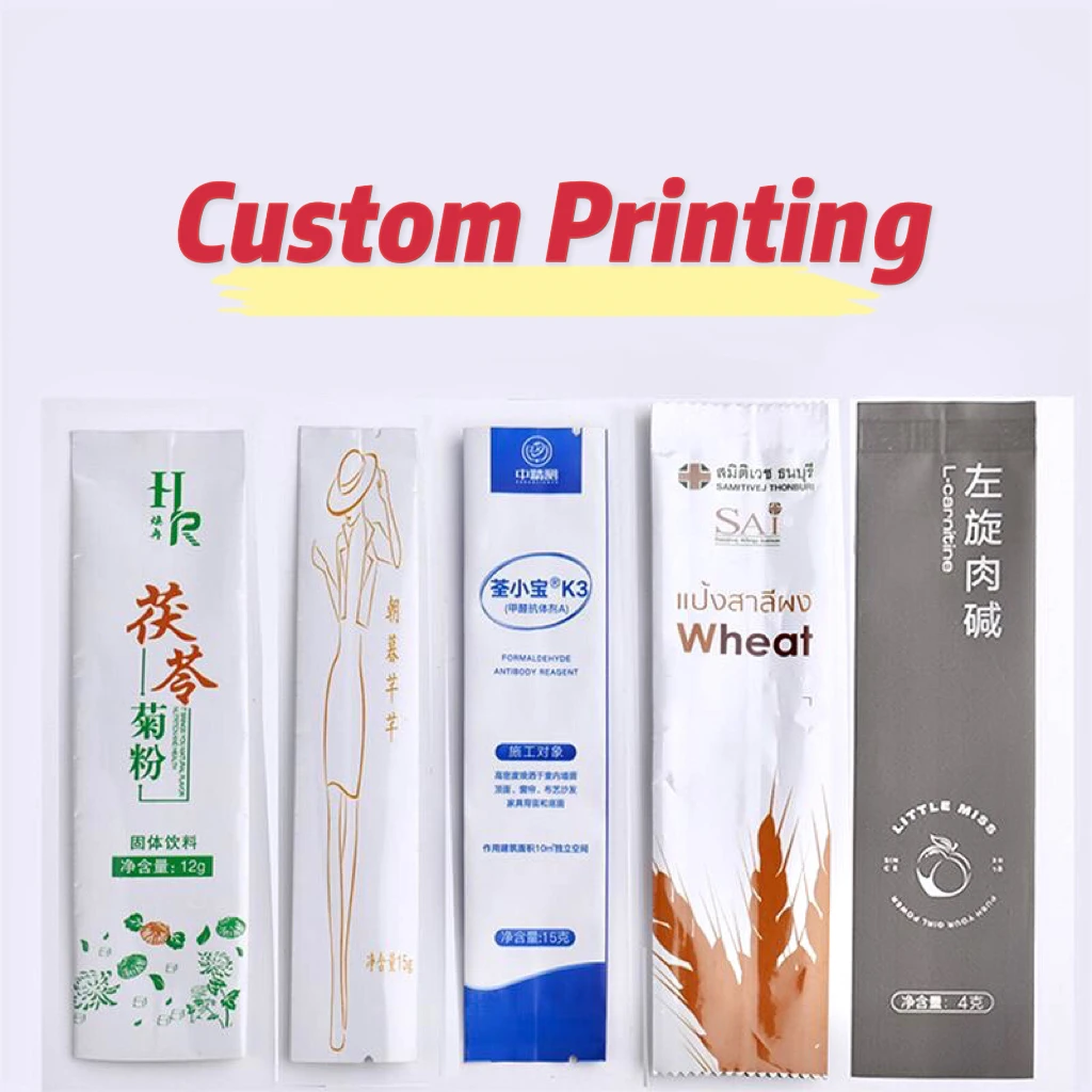 Aluminum Foil Rectangular Disposable Packaging Bag, Travel Out of Coffee Powder, Milk Juice Drink Sugar Bag, 100Pcs