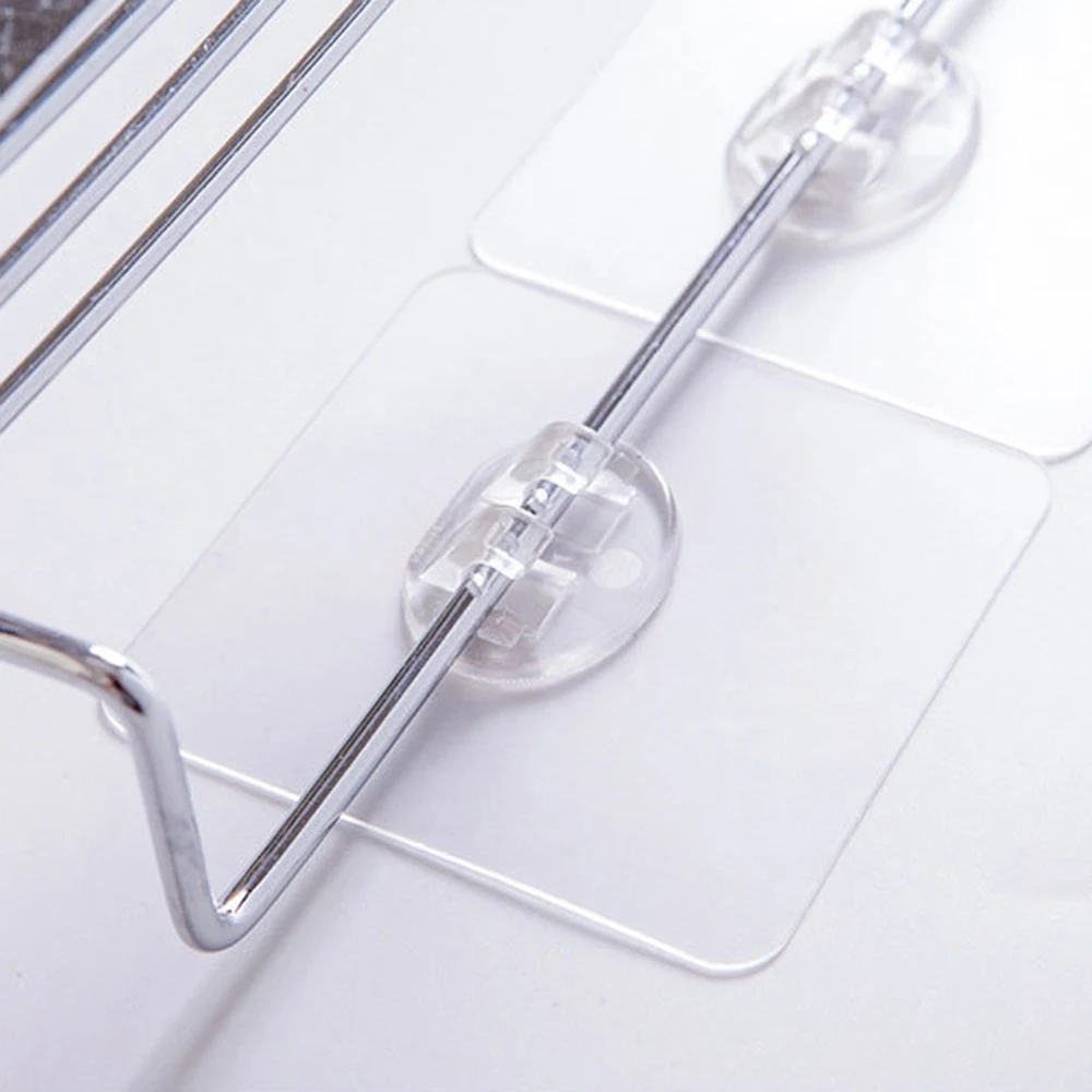 Waterproof Strong Adhesive Hook Shelf Sticker for Bathroom Kitchen Wall Shelf Rack Sticking Screw Hanger