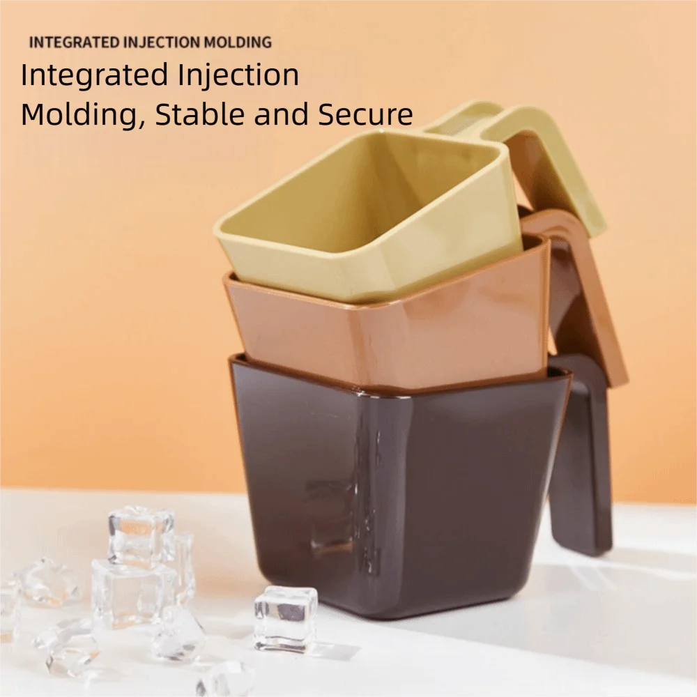 Simple Square Shape Ice Scoop 350/470/590ML Comfortable Grip Ice Shovel Multi-functional Thicken Measuring Cup Commercial Use