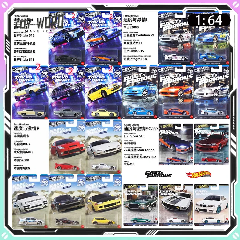 

Hot Wheels Car Culture FPY86 Mountain Drift Series Nissan R34 Honda Silhouette Alloy Car Model Desktop Display For Collectors