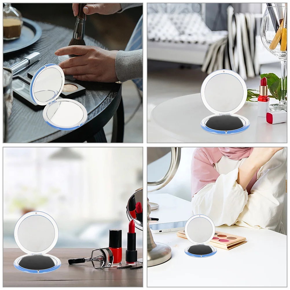 Reise-Klappspiegel, kompakter Spiegel, tragbar, Vergrößerungs-Make-up-Tasche, kleine Geldbörse, Handspiegel, Handspiegel, kompakte Spiegel