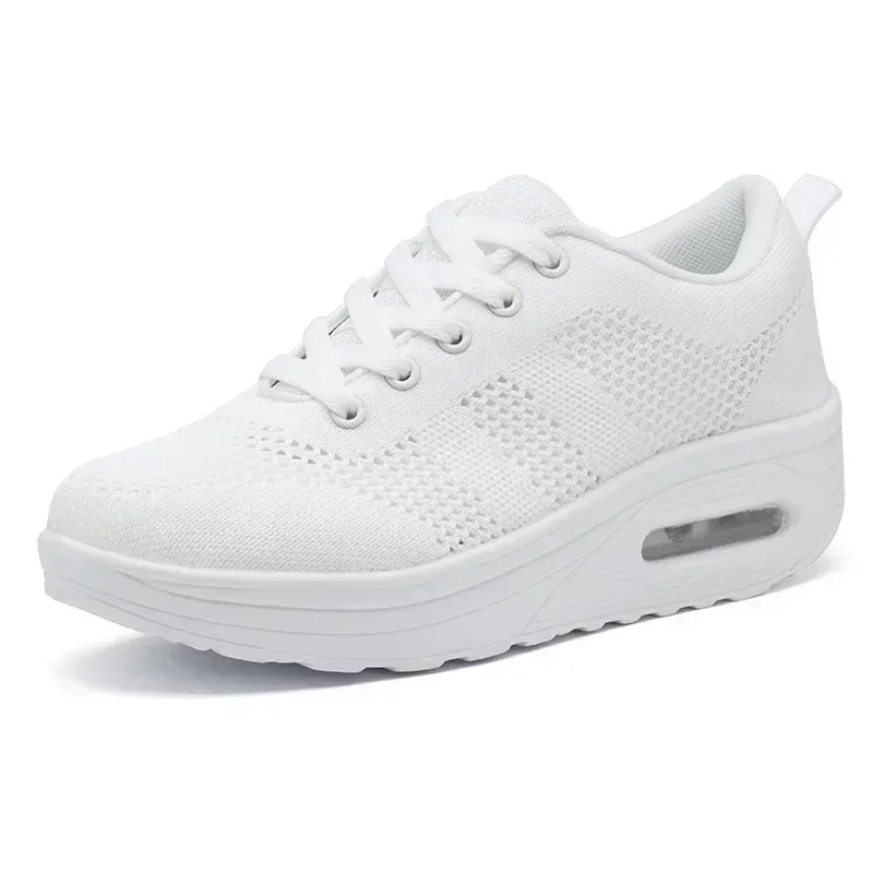 Women's sports shoes breathable hollow casual outdoor comfortable shoes lightweight thick sole large size women's shoes
