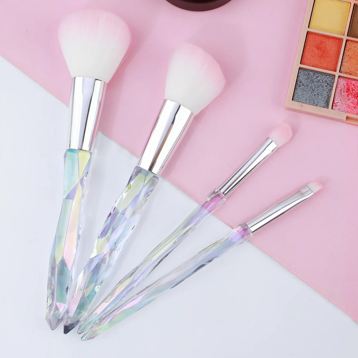 ชุด kuas Rias 4ชิ้นแปรงรองพื้น kuas Blush ON แปรงคอนซีลเลอร์แปรงอายแชโดว์พร้อมกล่องแปรงเครื่องสำอางแบบมืออาชีพ