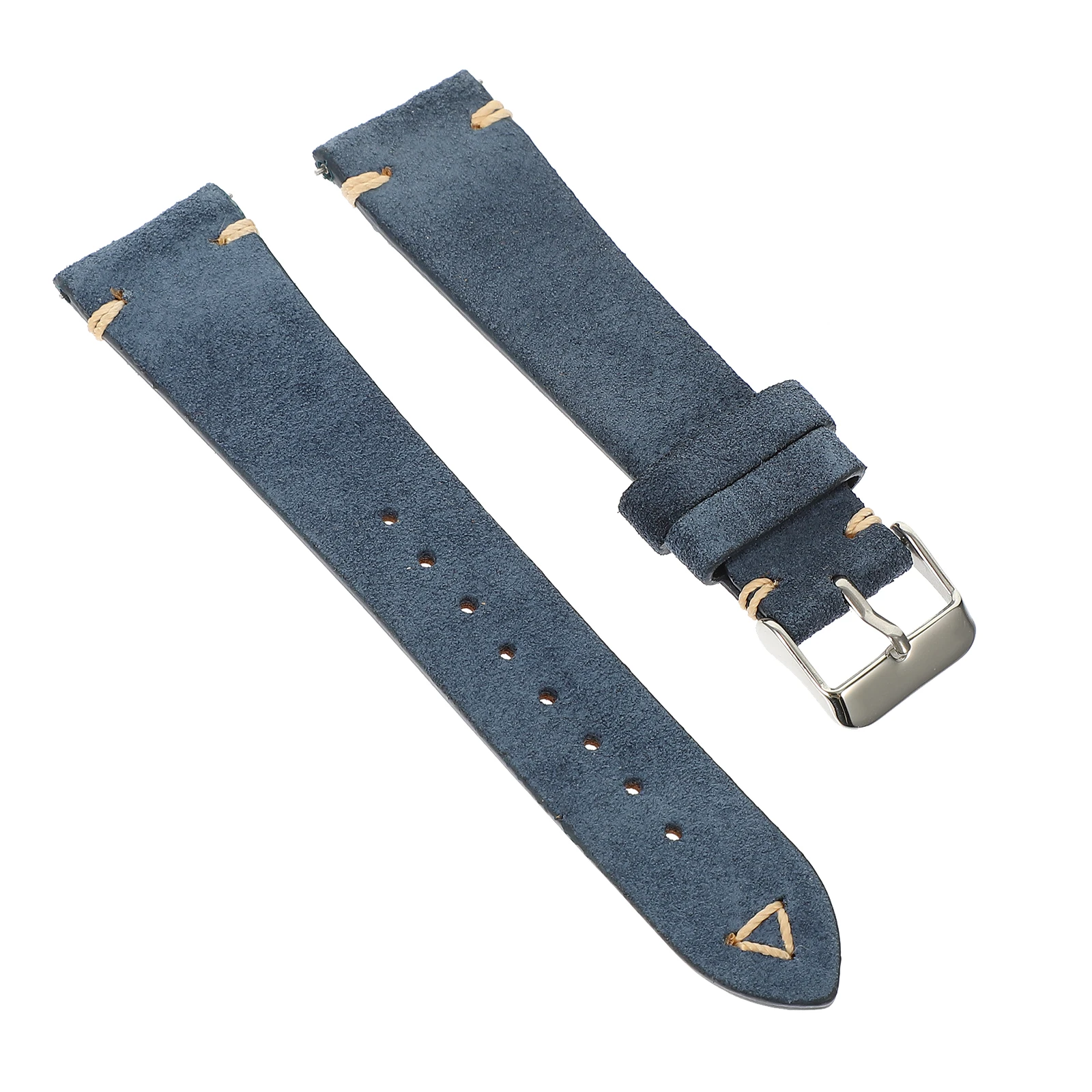 

Watch Band Strap for Men Blue Color Replacement Wristwatch Belt Adjustable Cowhide Material Fashion Accessory