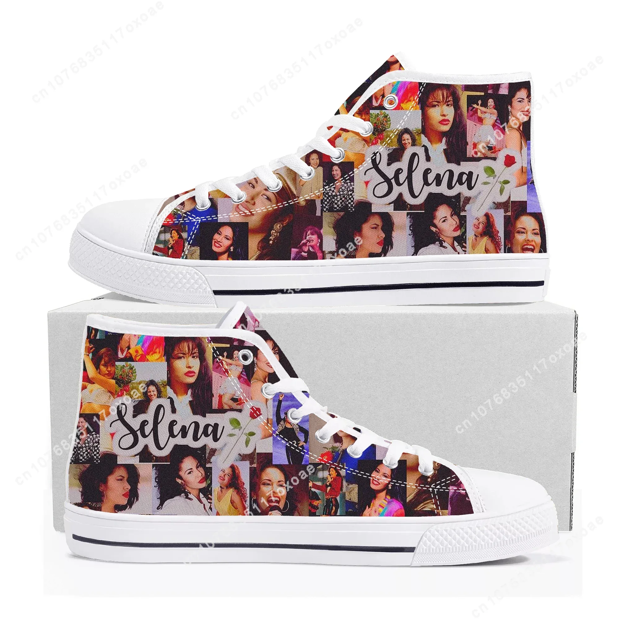 Singer Selena Quintanilla High Top Sneakers Mens Womens Teenager High Quality Canvas Sneaker Couple Casual Shoe Customize Shoes