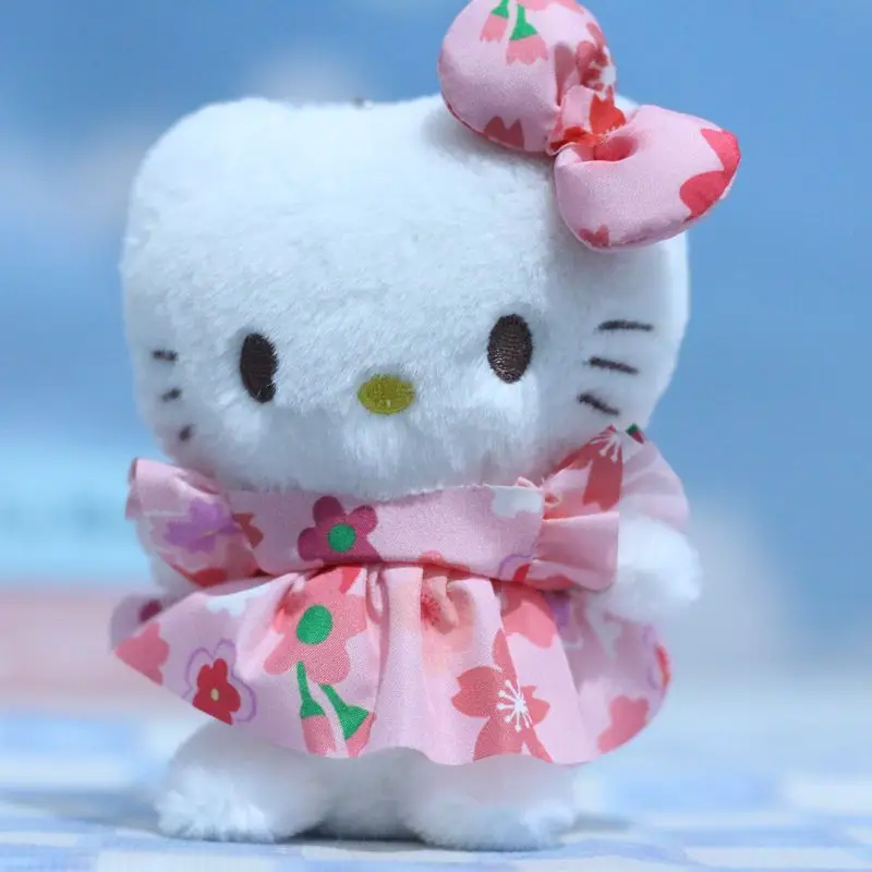 Sanrio Hello Kitty Plus Doll Toys Lovely Skirt Series Kitty Cat 12cm Cartoon Figure Animal Plush Pendant Deco Toy Gift for Girl