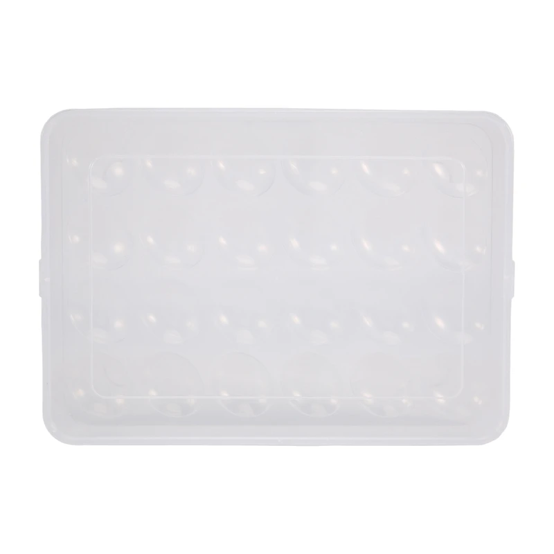 Egg Holder For Refrigerator, Deviled Egg Tray Carrier With Lid Fridge Egg Storage Stackable Plastic Egg Containers, 24 Egg Tray