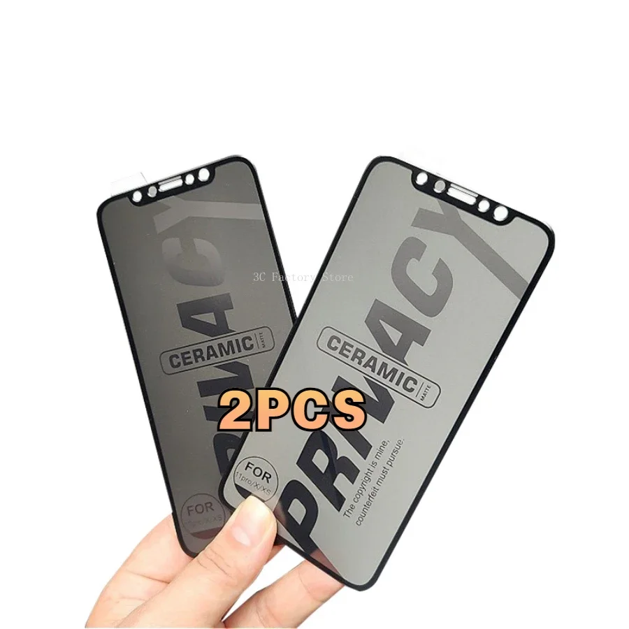 

2PCS 9H Anti Spy Privacy Screen Tempered Glass Protective Film For iPhone 11 12 13 14 15 Pro Max