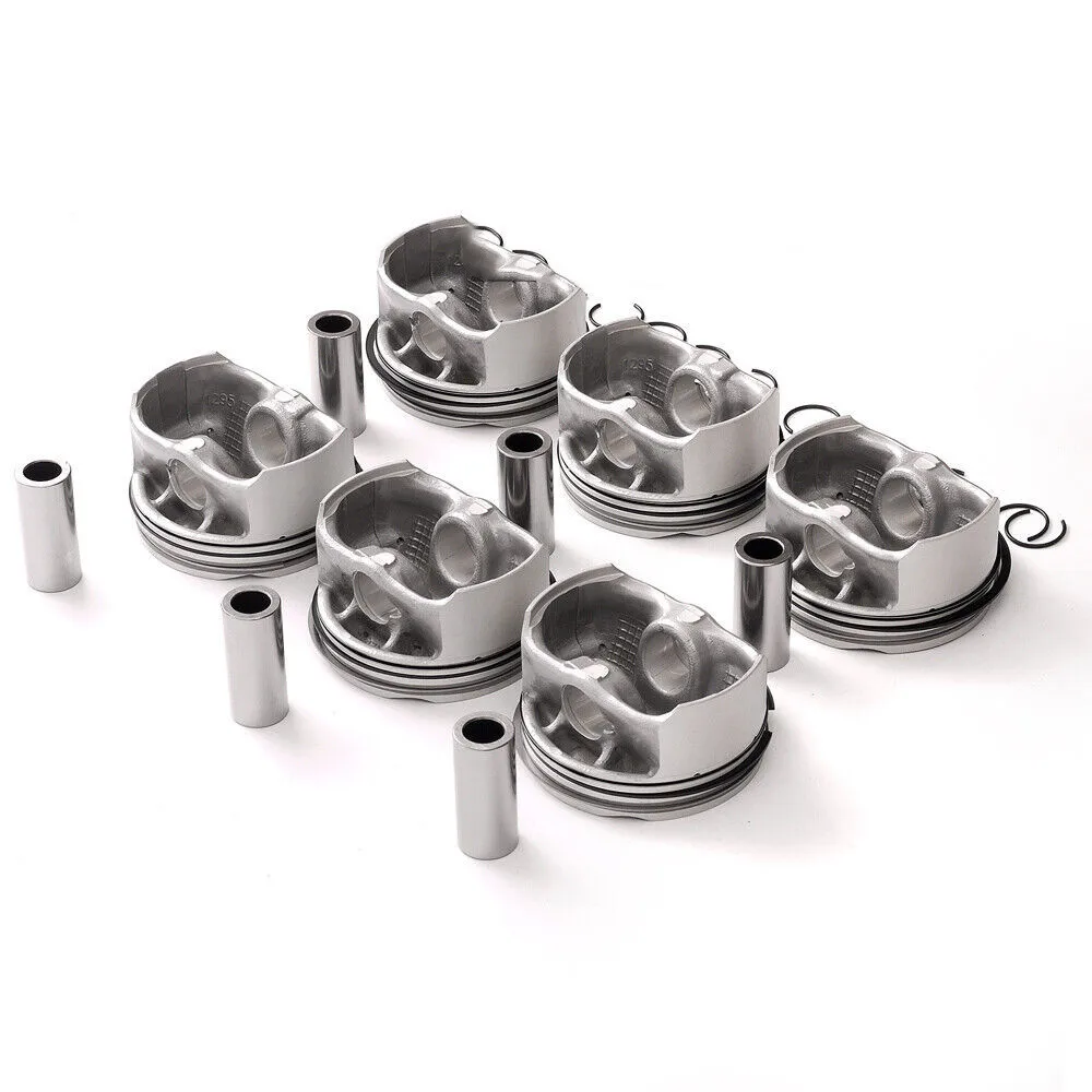 6pcs Pistons&Rings Set Φ82mm 9.7:1 11257561850 11257561848 For BMW E81 E87 E83 E84 E90 E91 E92 E93 E60 E61 323i 325i 523i N52B25