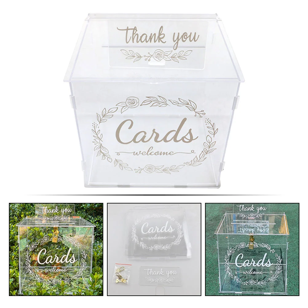 Box Card Wedding Boxes Lock Suggestion Holder Money Gift Party Donation Letter Slot Complain Ballot Birthday Urn weddings