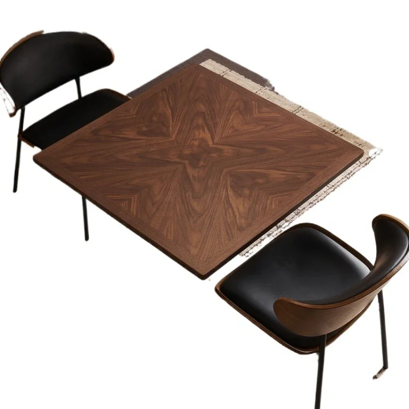 Medieval style solid wood square table dining table square negotiation reception chairs restaurant