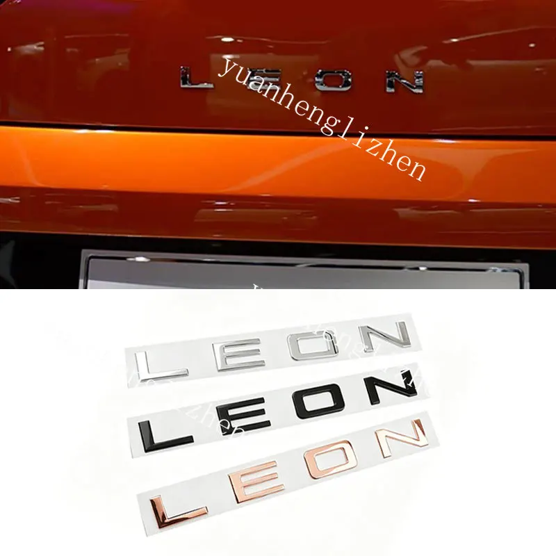 Car 3D Metal Trunk Words Letters Logo Decals Emblem Badge Sticker For Leon MK1 MK2 MK3 MK4 MK5 MK6 FR Styling Accessories