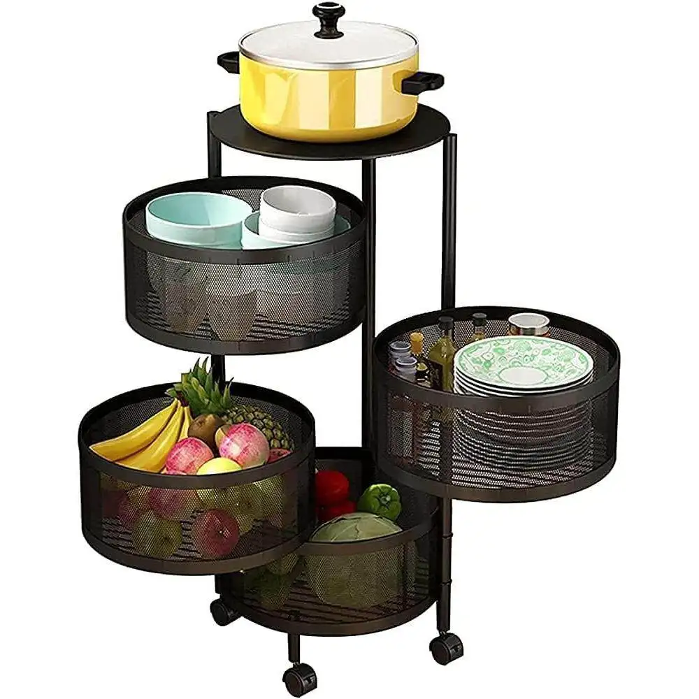 Ontstaan Winkel Keuken Roterend Opslagrek, Multifunctioneel Meerlagig Keukenrek, Roterende