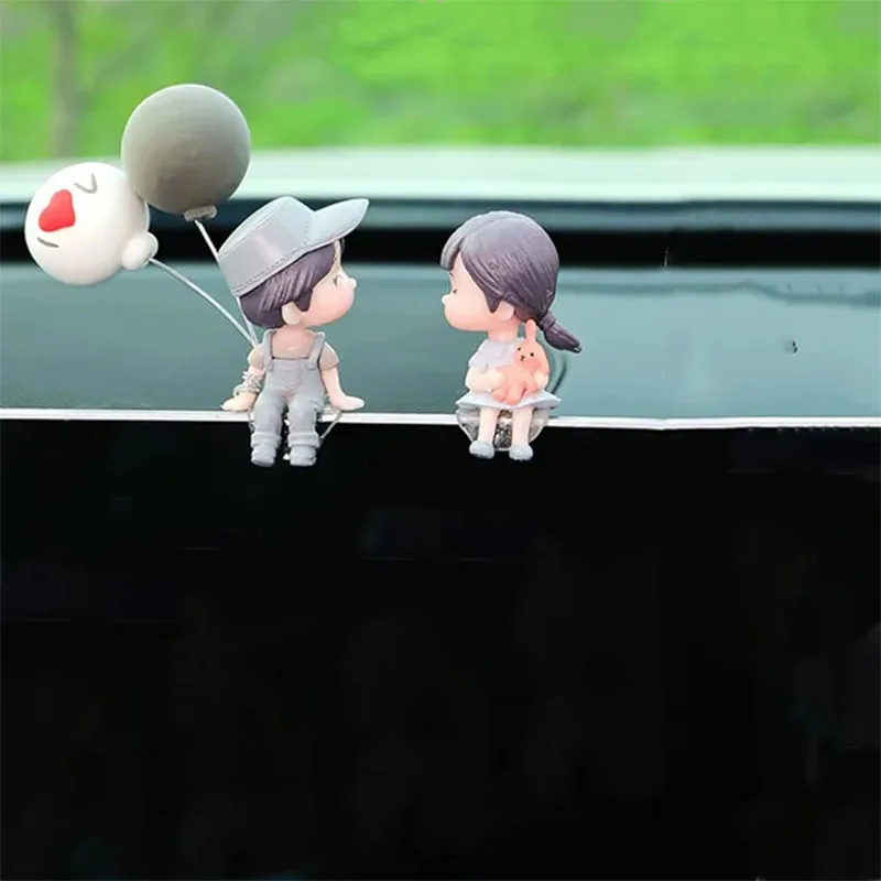 Auto Ornamente Niedlichen Cartoon Paare Action Figur Figuren Ballon Ornamente Auto Innen Zubehör Für Dashboard Mädchen Geschenke – Detail 6