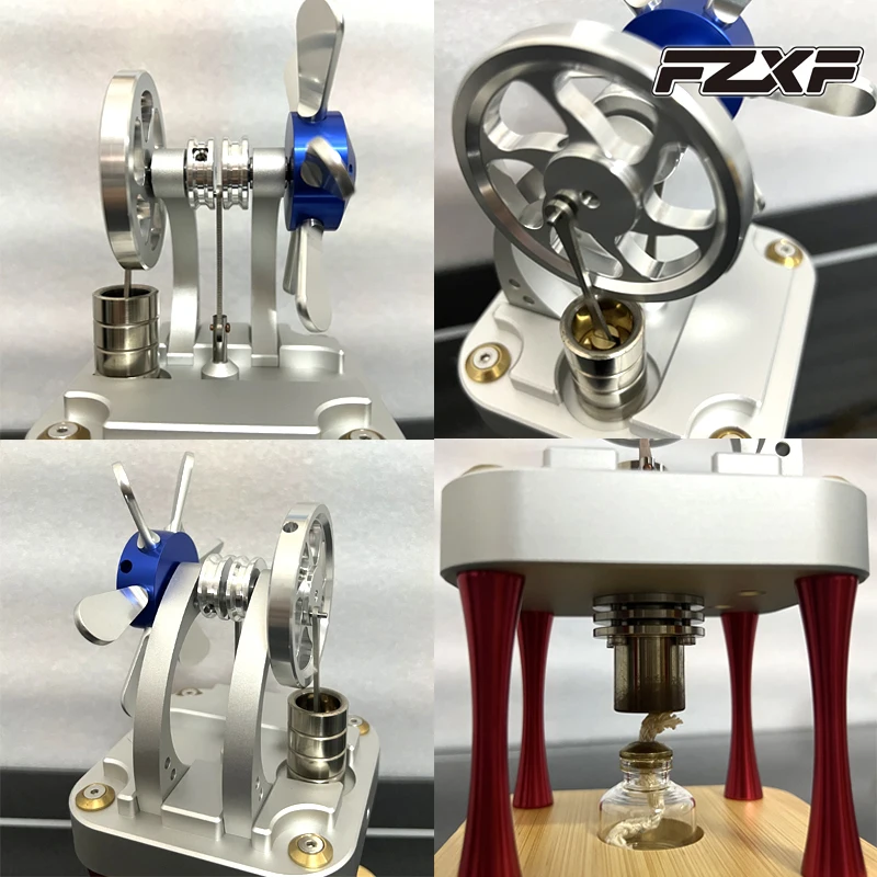 Cilindro de potencia científico, motor de alta temperatura, motor de Metal refrigerado por agua, modelo de juguete M16-CF