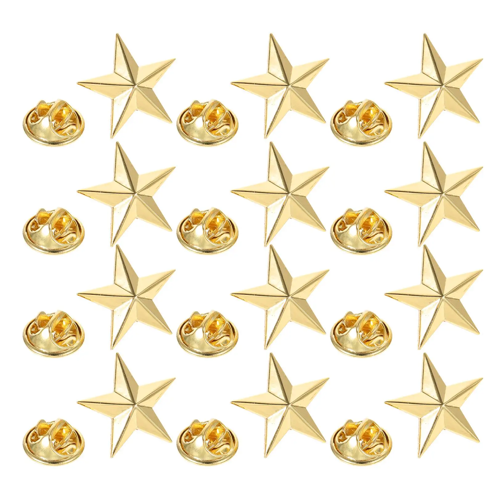 

12 Pcs Star Badges Pentagram Lapel Pins for Men Veterans Day Metal Star Rating Badges Clothes Shape Party Decorations
