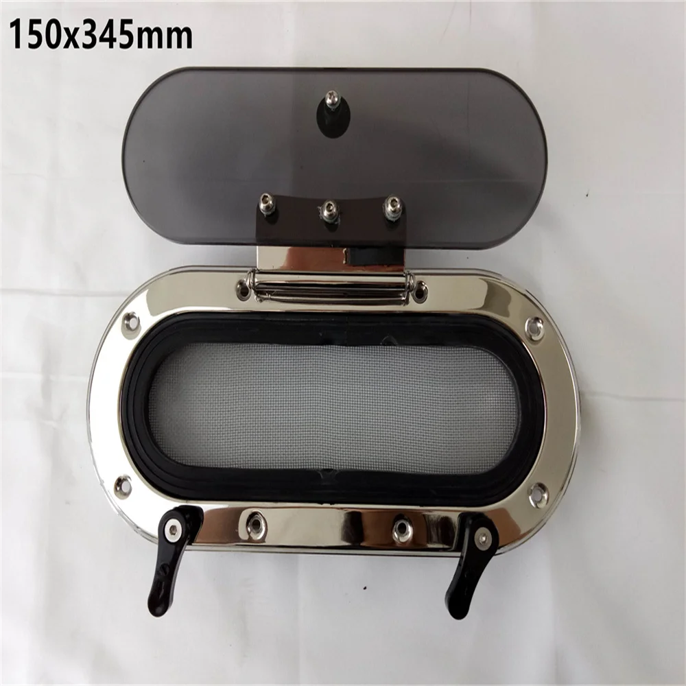 3 Sizes and Glass Thinkness 316L Stainless Steel Oval Shape Portlight Porthole Hatch Window for Boat, Yacht, Fishing Boat Marine