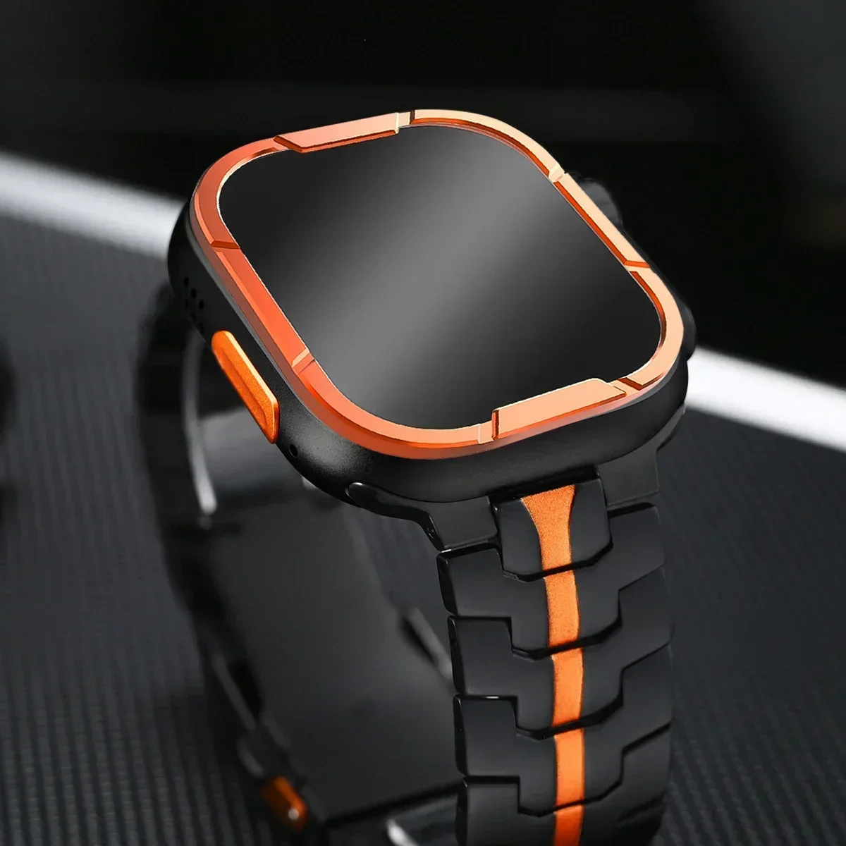 واقي شاشة من الزجاج المقسى لساعة أبل الترا 3/2/1 إطار معدني لساعة iWatch Ultra 49 ملم طبقة رقيقة واقية عالية الدقة مضادة للخدش #6