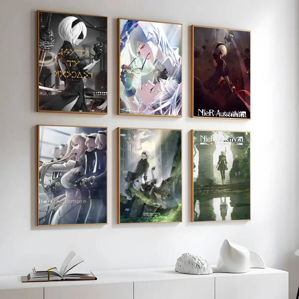 2B игра NieR плакат самоклеящаяся художественная водонепроницаемая бумажная наклейка домашний декор стены комнаты