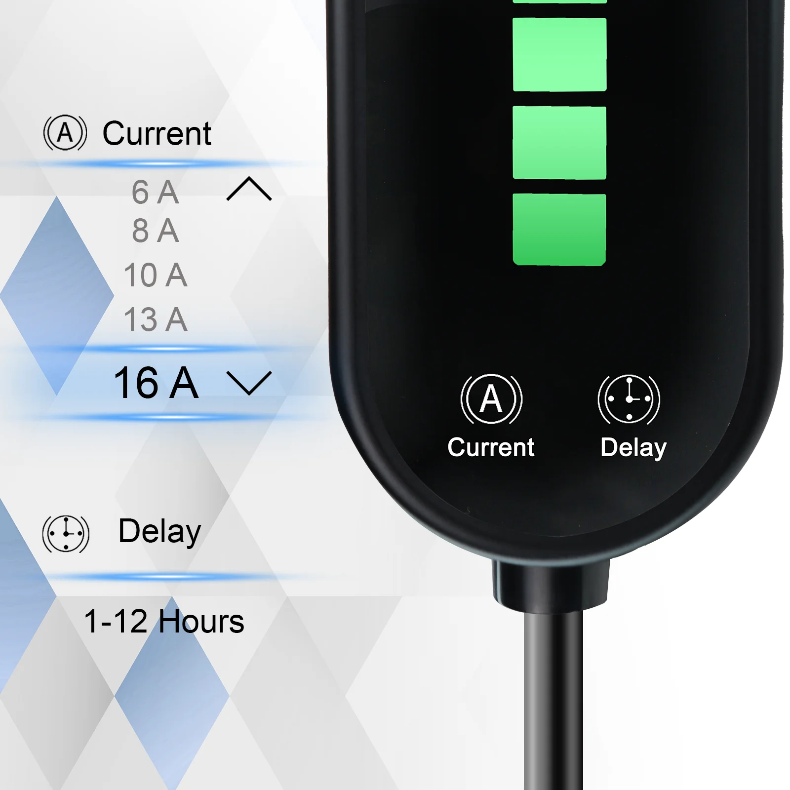 GUWIEYG do przenośnej ładowarki Tesla Max 16A 110-240V Poziom 1 i 2 NACS Ładowarka z wtyczką NEMA 6-20 5-15, przenośna ładowarka samochodowa 25FT