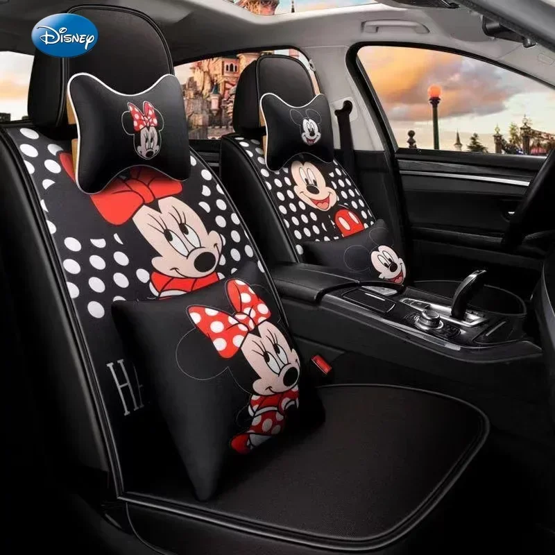 

Disney car interior seat cushion for all seasons new women's fabric seat cover breathable fully surrounded car seat cover