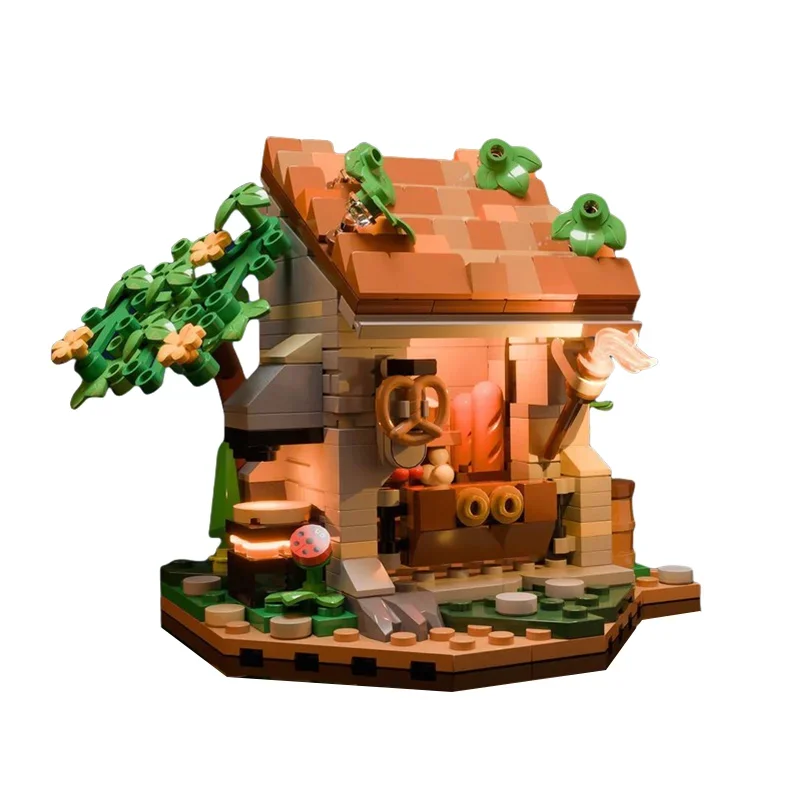 311 Juguete de bloques de construcción MOC Modelos de panadería medievales, un juego de juguetes de ensamblaje creativo DIY adecuado para todos los entusiastas de la arquitectura