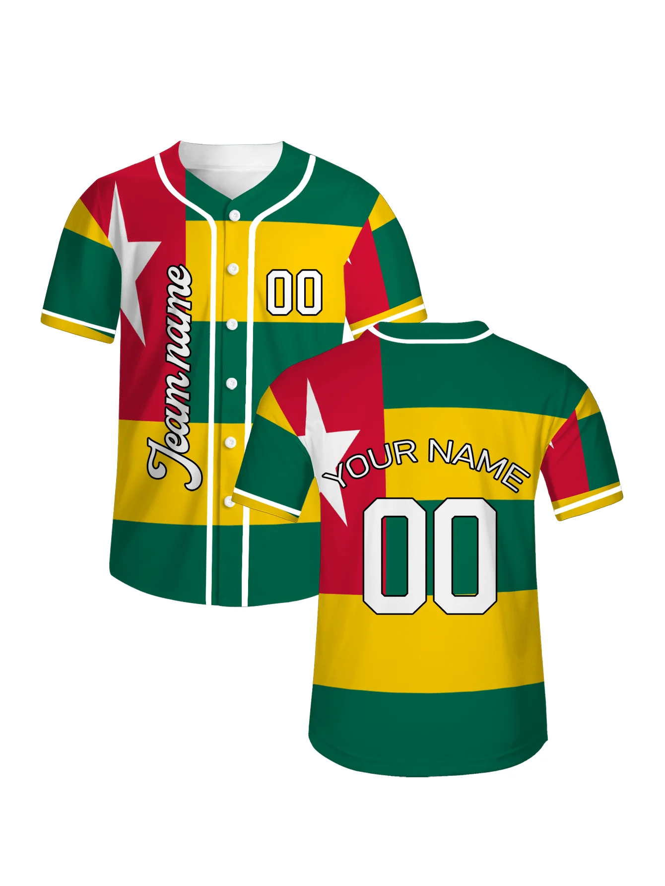 Custom Brazil Flag Baseball Jersey - Personalized Sports Uniform