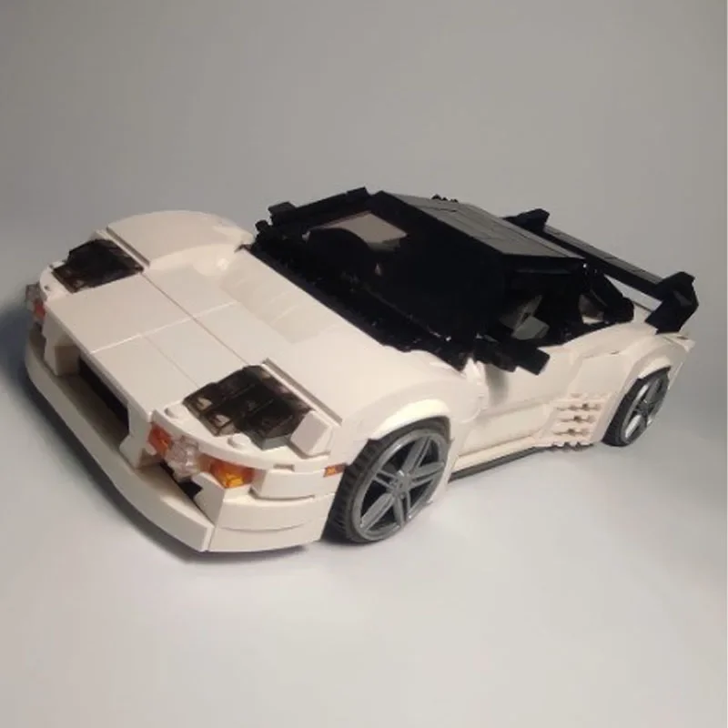 MOC-158120 Nouveau Blanc sourire voiture De Course Nuit De Construction Modèle 1102 Pièces Travailleurs Garçon Enfants Anniversaire décennie s De Construction Jouet Cadeau