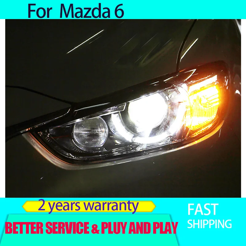 Car Styling for Mazda 6  2014-2015 Mazda6 Headlights Atenza headlight modified 17 new LED spoon daytime running light laser lens