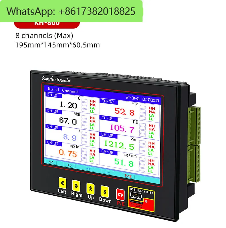 KH800G Digital Industrial Temperature Data Logger High Precision 4-20ma 48 Channels 48 rs232 Multi-Use Paperless Recorder