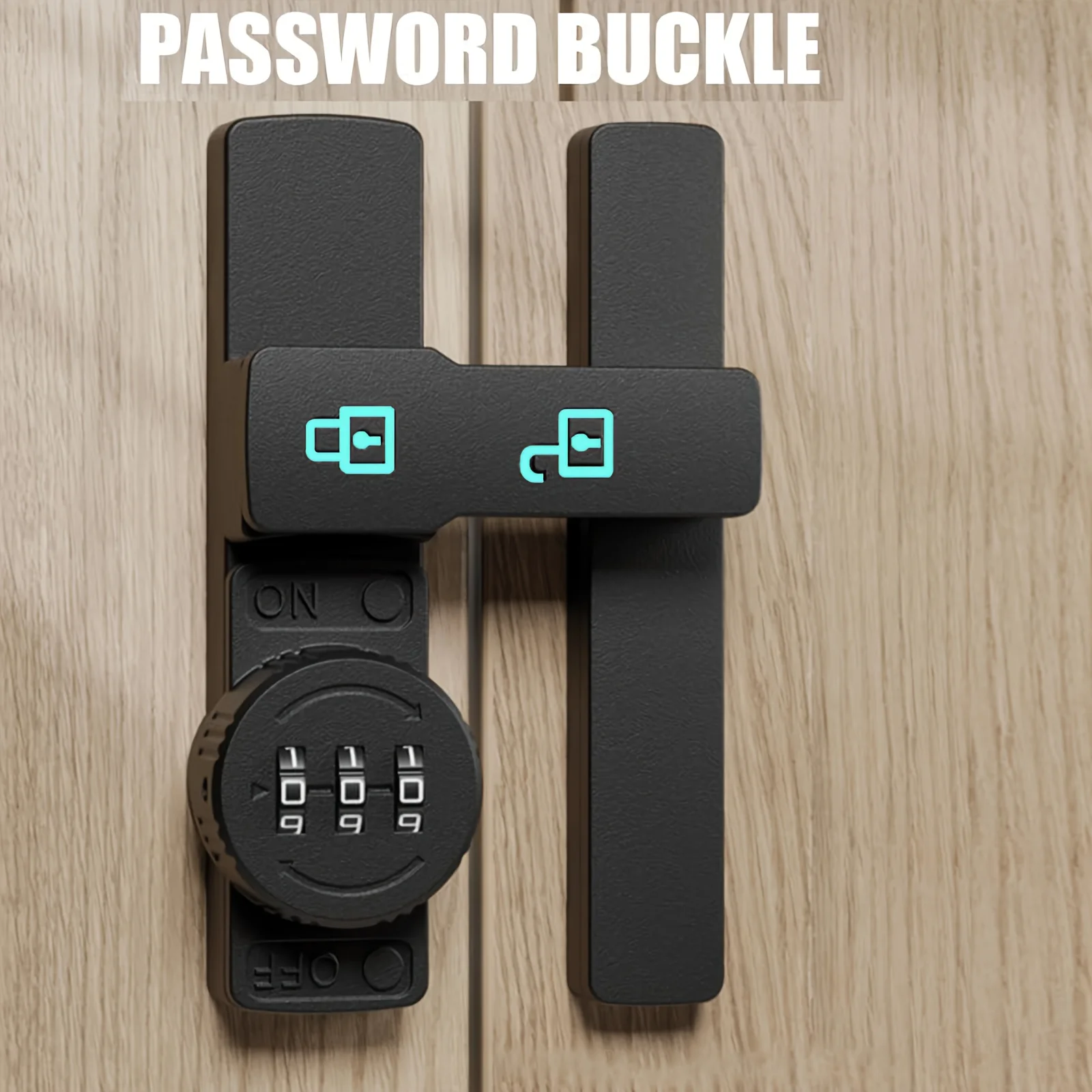 

Password Door Lock and Dead bolt 180 Degree Sliding Barn Door Lock with 3-Digit Combination Lock Luminous Sign Window Bolt