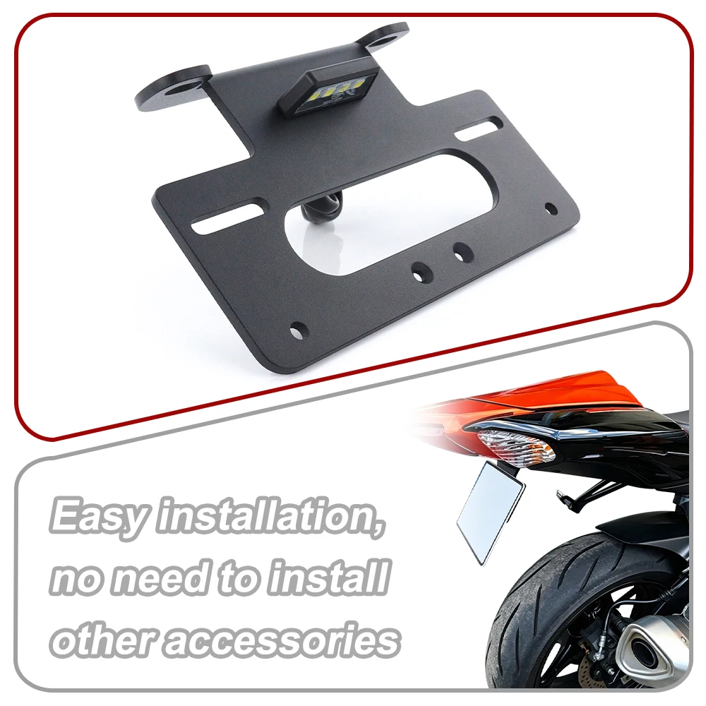 Rear Tail Tidy Fender Eliminator Kit Fit For Suzuki GSXR 600 750 GSX-R600 GSX-R750 K6 K8 2006-2010 License Plate Holder Bracket view 4