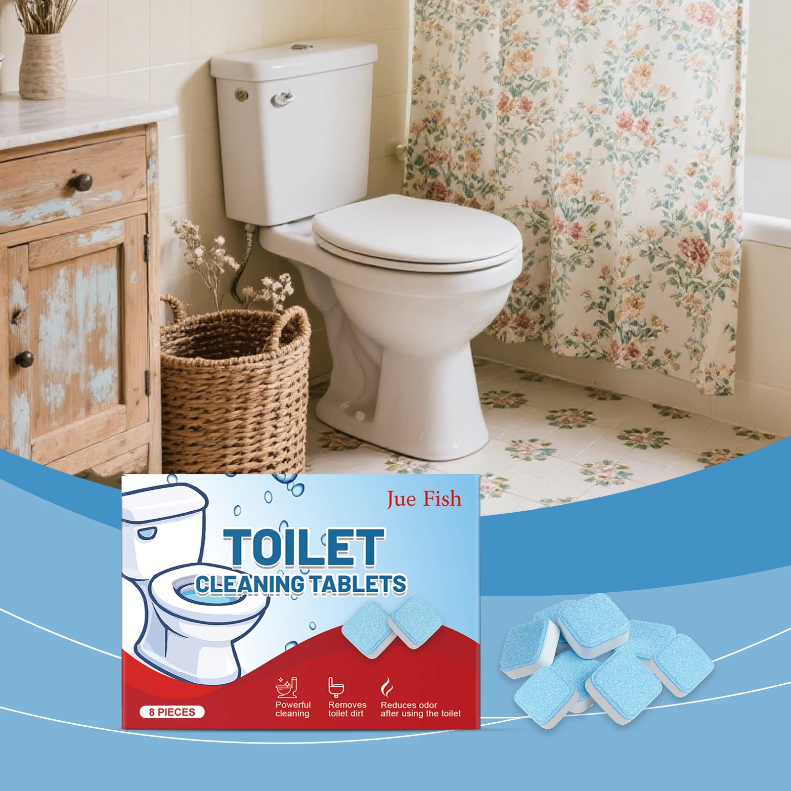 

Bathroom Toilet Cleaning Tablets - Helps Deep Clean Gaps, Lower Odors, Maintain Freshness & Support Automatic Cleaning