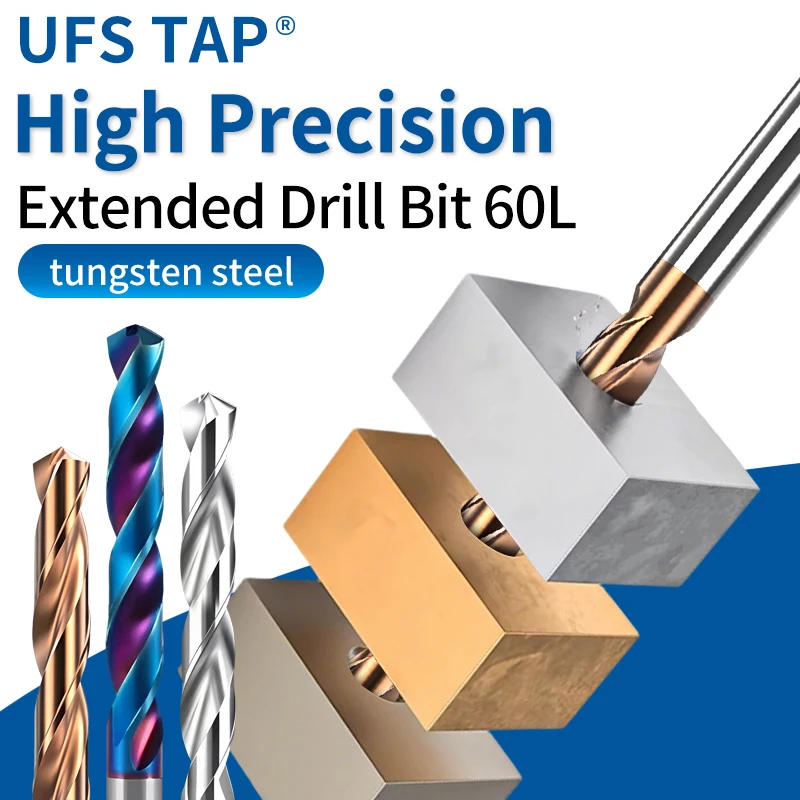 

UFS TAP 1PCS Tungsten Carbide Drill Bit 60mm-Long D0.8-6.6mm Metal Drills Hard CNC Lathe Stainless Steel Drilling Tool