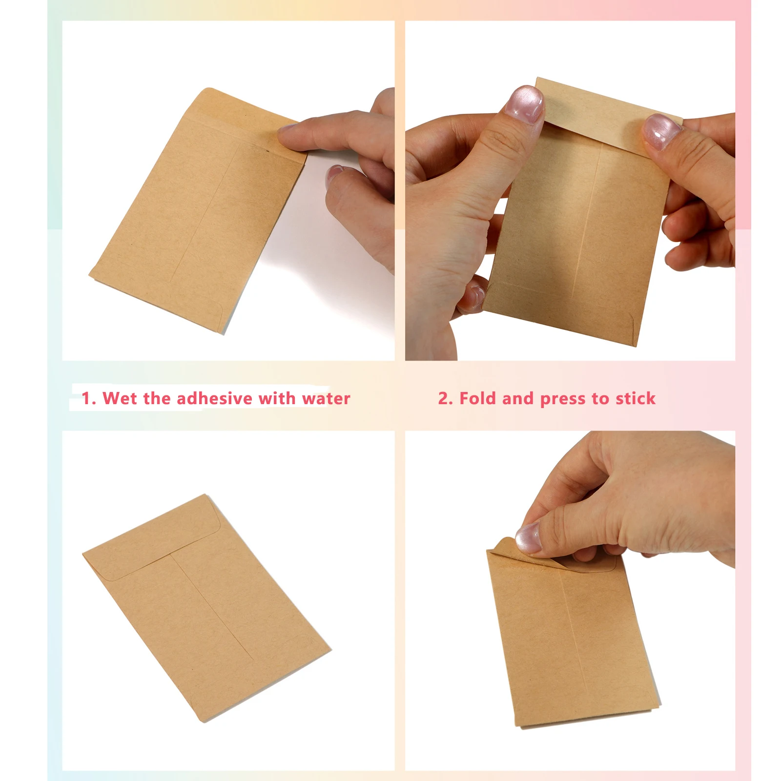 50 pçs envelopes para dinheiro notas pequena mudança kraft armazenamento de papel embalagem saco selado documento de negócios convites de semente