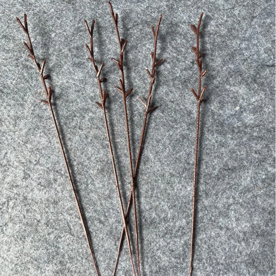 100 Uds flor simulada hojas de eucalipto tenedores pequeños 8 cabezas de largo 26cm ramas troncos DIY ingredientes para hacer flores hechas a mano