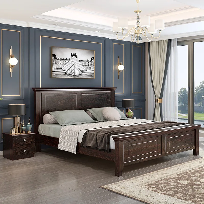 

Unique Headboard Double Bed Platform Wood Modern Lit Pliable Luxury Bedroom Beds Frames King Size Letto Matrimoniale Furniture