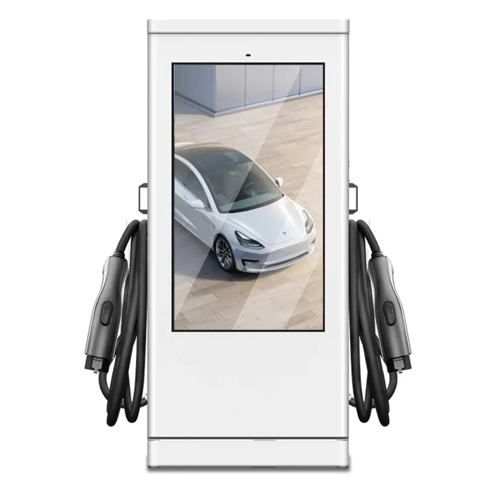 55-Inch Advertising Large Screen EVSE 60-240kw Ccs2 Electric Vehicle Charger Fast EV DC Charging Station