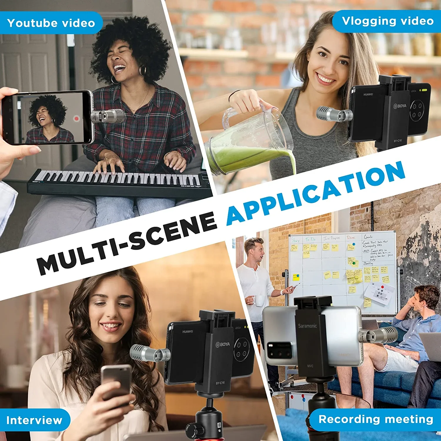 BOYA BY-P4U Loại-C Mini Không Dây Micro Điện Dung Cho Máy Tính Điện Thoại Di Động Android Trực Tuyến Youtube Ghi Âm Blogger Vlog