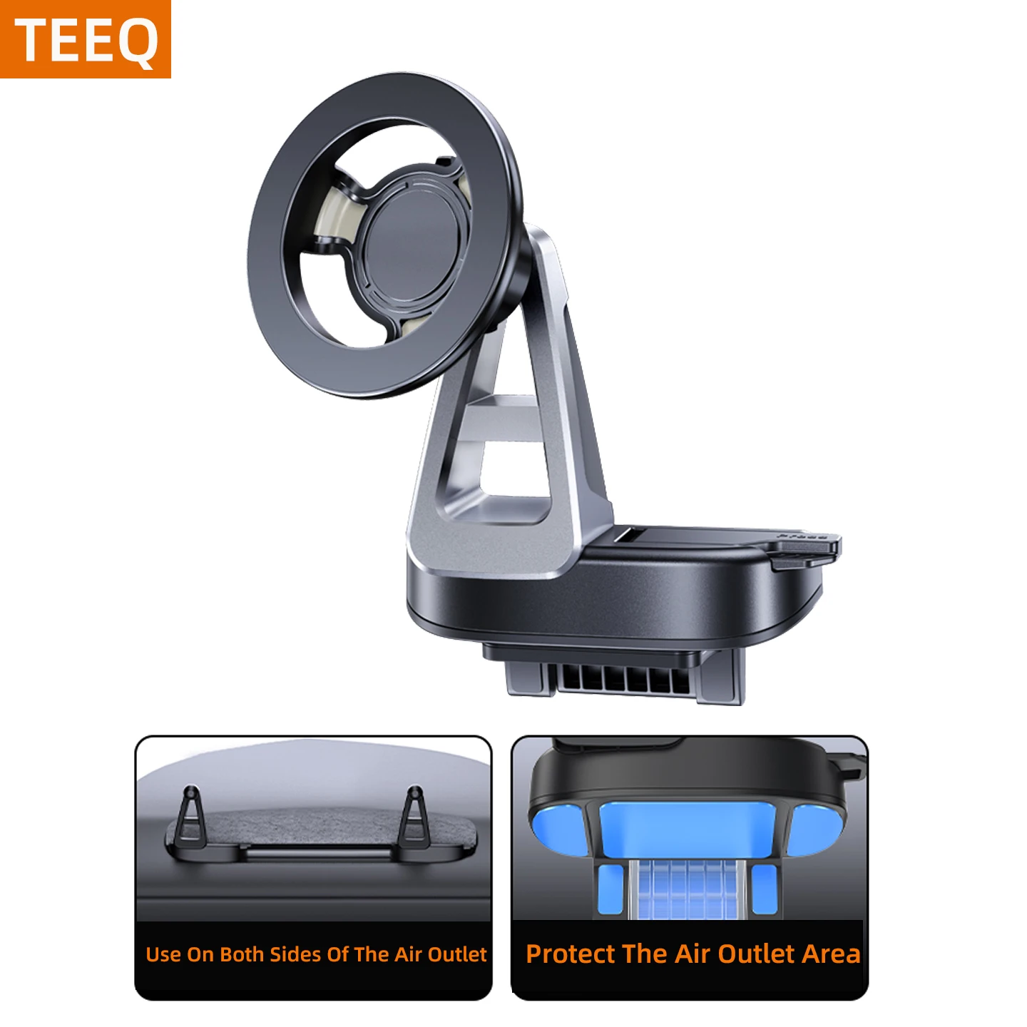 

Автомобильный держатель для телефона TEEQ для Tesla Model Y Juniper/Model3 Highland, регулируемый механический зажим, поддержка магнитного держателя телефона