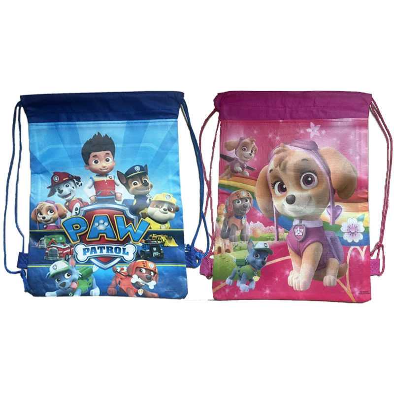 Paw Patrol Gift Bag Backpack Boys Birthday Party Gift Shopping Bag Drawstring Backpack Festival Christmas Party Supplies