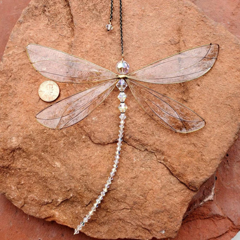 

Dragonfly Crystal Dragonfly Window Hanging Decor Crystal Dragonfly Pendant Ornament for Patio Garden Lawn