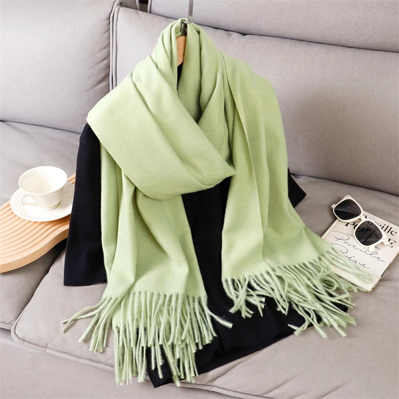 

New 29 Color Winter Scarf For Women Long Warm Cashmere Scarves Solid Lady Shawl Wrap Hijab Female Pashmina Bandana Head Scarfs