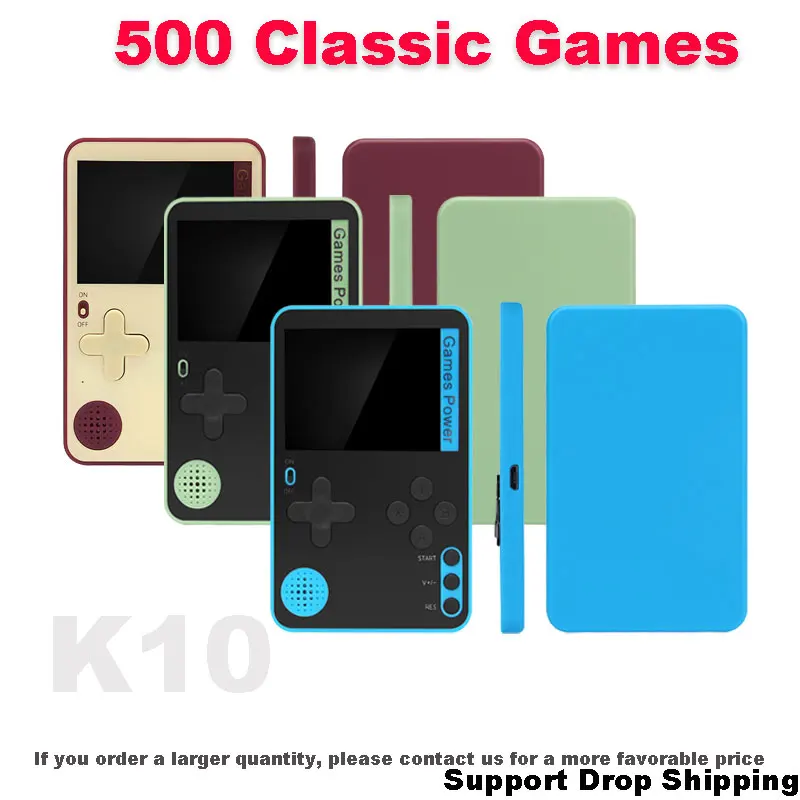 Handheld Game Console K10 fc500 Classic Games Portable Retro Video Mini Game Consolas Rechargeable Gift for Boy Adults