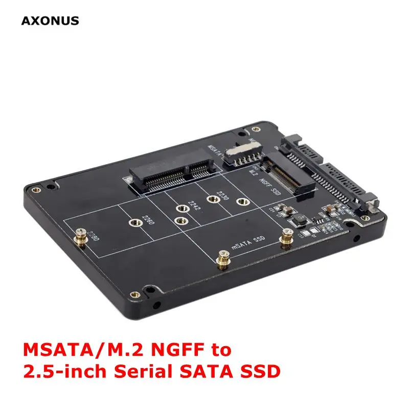 MSATA/M.2 NGFF To 2.5-inch Serial Port SATA Solid State Drive 2-in-1 Adapter Board External Box 7mm