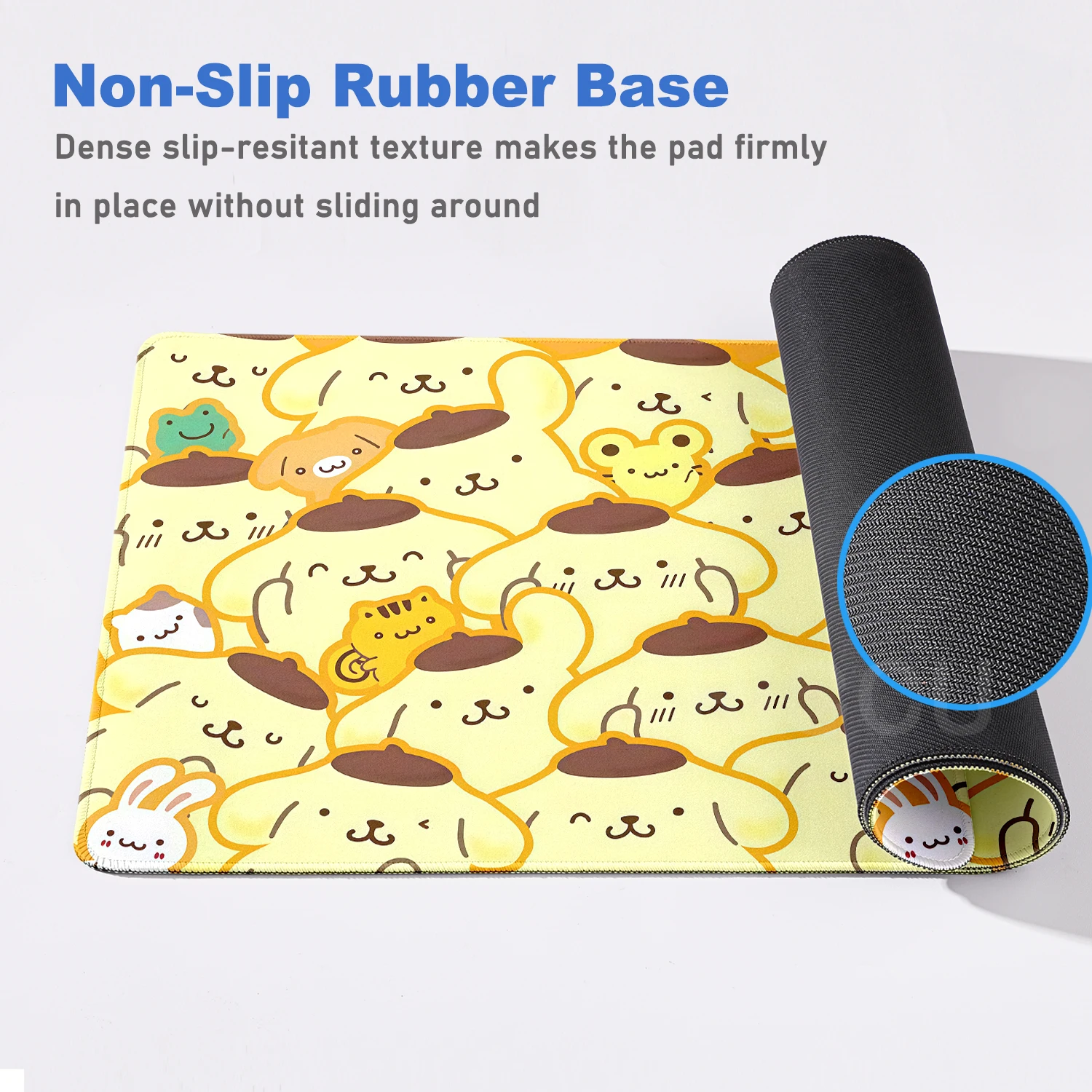 Kawaii Yellow Puppy Mouse Pad Pompompurin Desk Mat XXL Cartoon Anime Gamer Cabinet Mousepad Laptop Keyboard Rug Office PC Mats